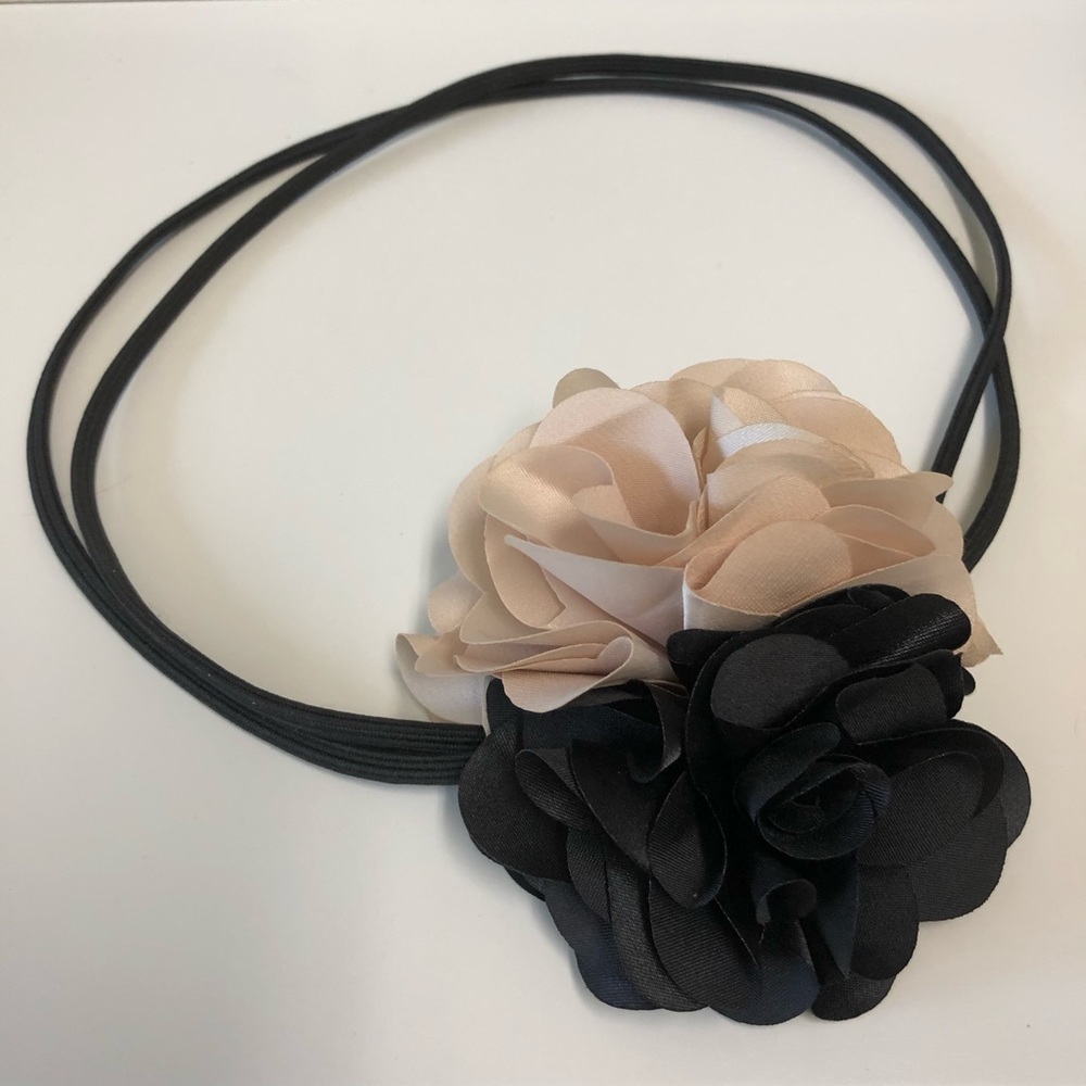 Anthropologie satin flower headband